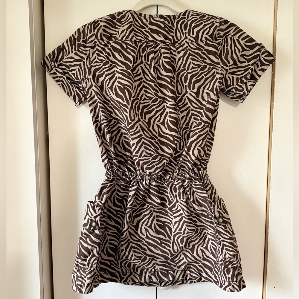 Vintage Y2K Old Navy Animal Print Button-Up Mini Dress 100% Cotton - Picture 3 of 6